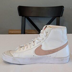 Nike Blazer Mid '77 Vintage Pink & White Shoes Size 7.5 with suede accents